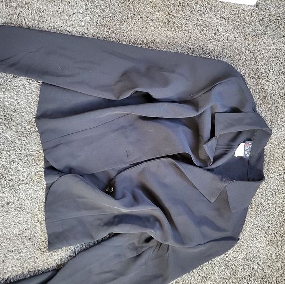 Women’s Black Helene Blake Button Blazer Jacket Shouler Pads - Size 9/10 - Picture 3 of 9